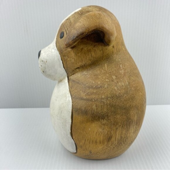 Wooden Dog Folk Art Boxer Figure - Picture 3 of 8